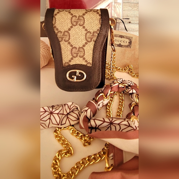 SOLD Gucci Card Case Wallet Micro Crossbody Customized Vintage - Picture 7 of 16